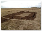 Trenches for the L&D observatory footings.  The building in the distance is the OKCAC main facility.