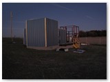 Exterior sheeting going up on David's observatory.