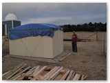 Mike's observatory gets framed and some siding.