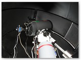 July 31, 2010 - The first telescope is mounted at 4Domes!  Dan's C14 on an AP1200 mount with a QSI 583WSG camera.  Still some wiring management to do but nearing first light.